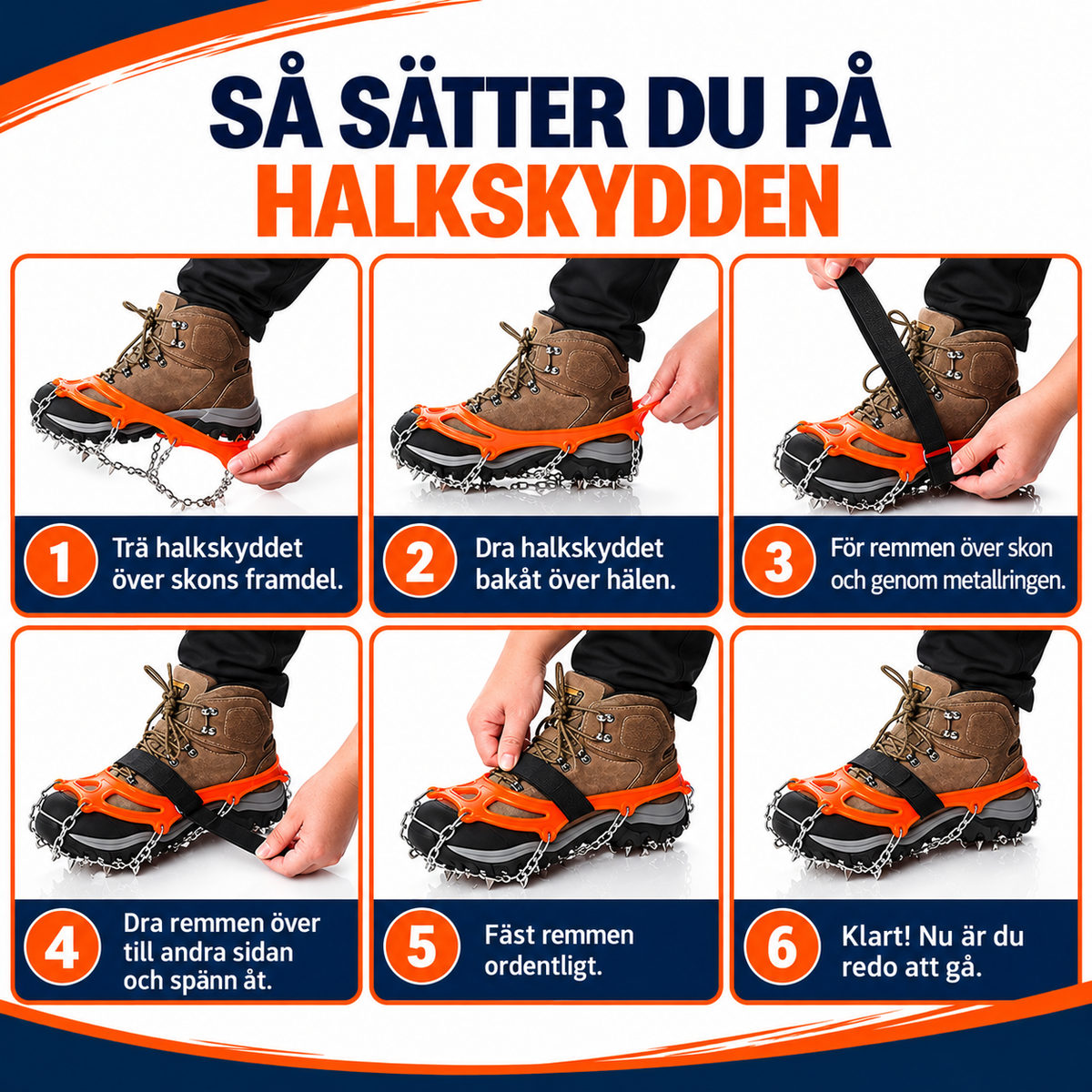 Halkskydd med dubbar i rostfritt stål | IceGrip