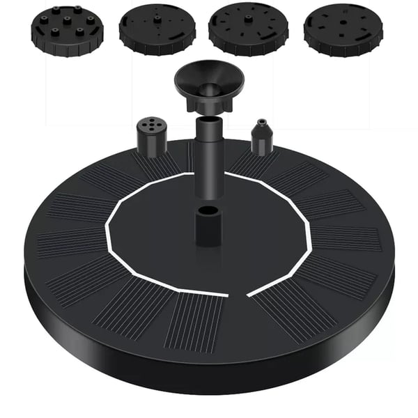 Solcellsdriven Fontänpump | Flytande Vattenfunktion med 4 Munstycken