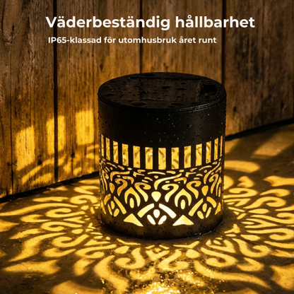 SolGlöd lampa för trädgård och terrass – 2-i-1: golv- och vägglampa – dekorativ belysning i vintagestil – rostbeständig och hållbar