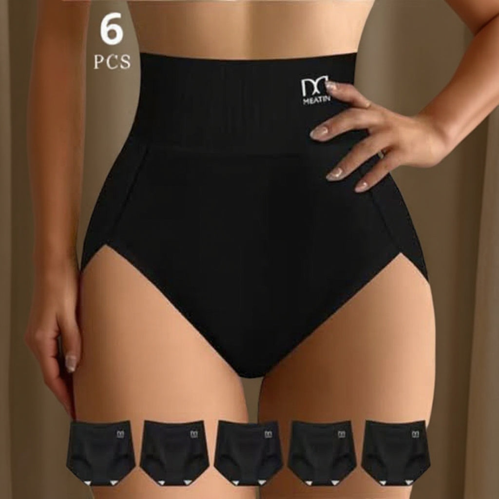 StödSiluett™ | 6-pack andningsbara och bekväma högmidjade trosor med magstöd
