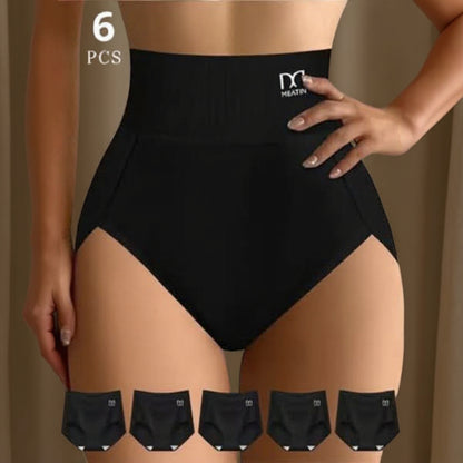 StödSiluett™ | 6-pack andningsbara och bekväma högmidjade trosor med magstöd