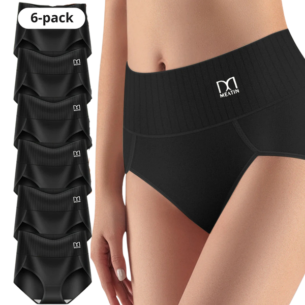 StödSiluett | 6-pack andningsbara och bekväma högmidjade trosor med magstöd