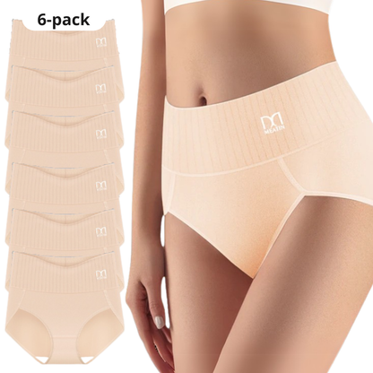 StödSiluett™ | 6-pack andningsbara och bekväma högmidjade trosor med magstöd