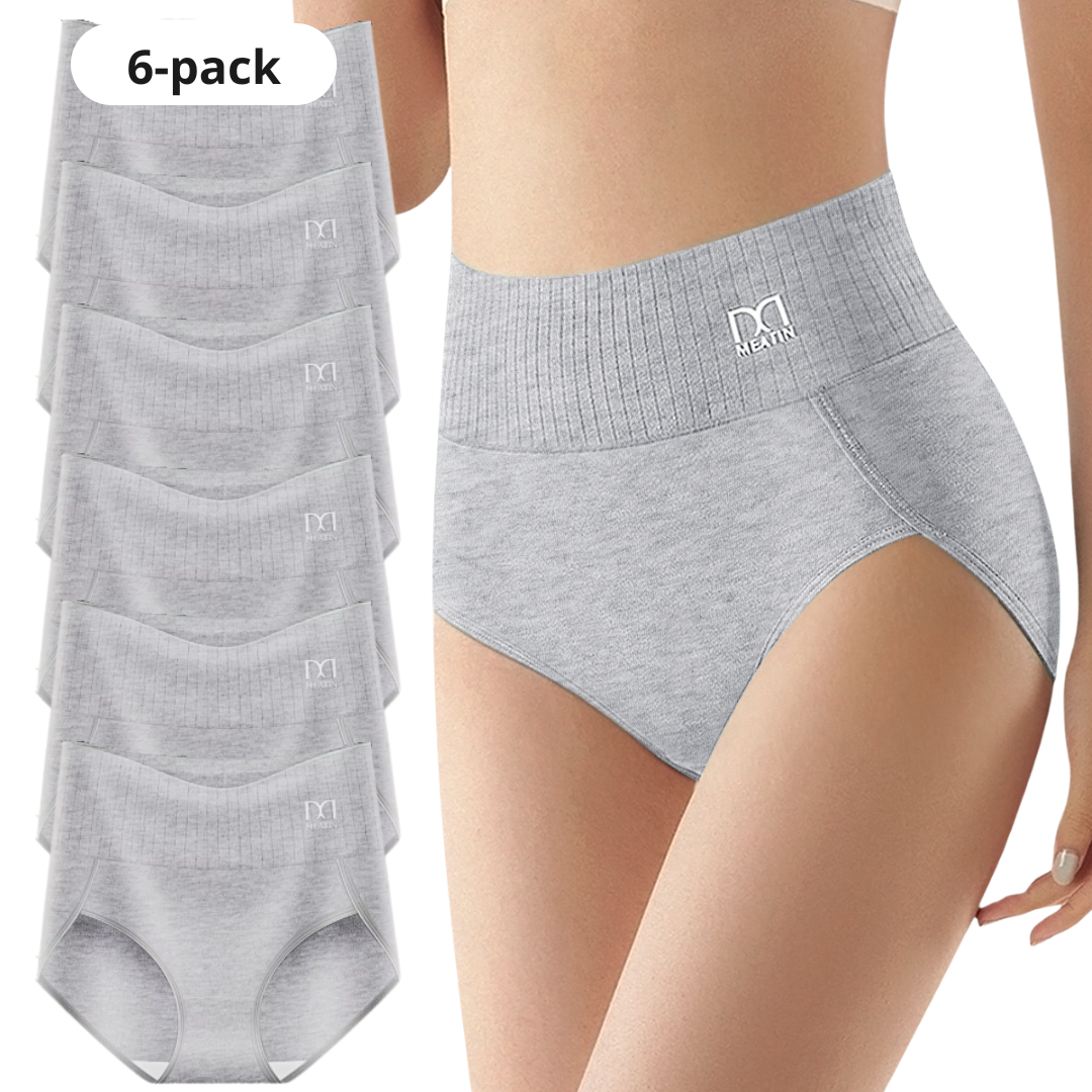 StödSiluett™ | 6-pack andningsbara och bekväma högmidjade trosor med magstöd