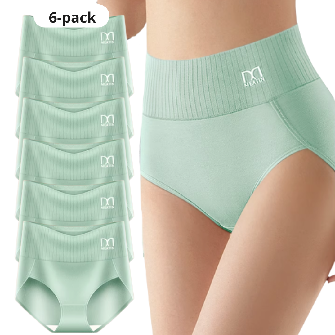 StödSiluett™ | 6-pack andningsbara och bekväma högmidjade trosor med magstöd