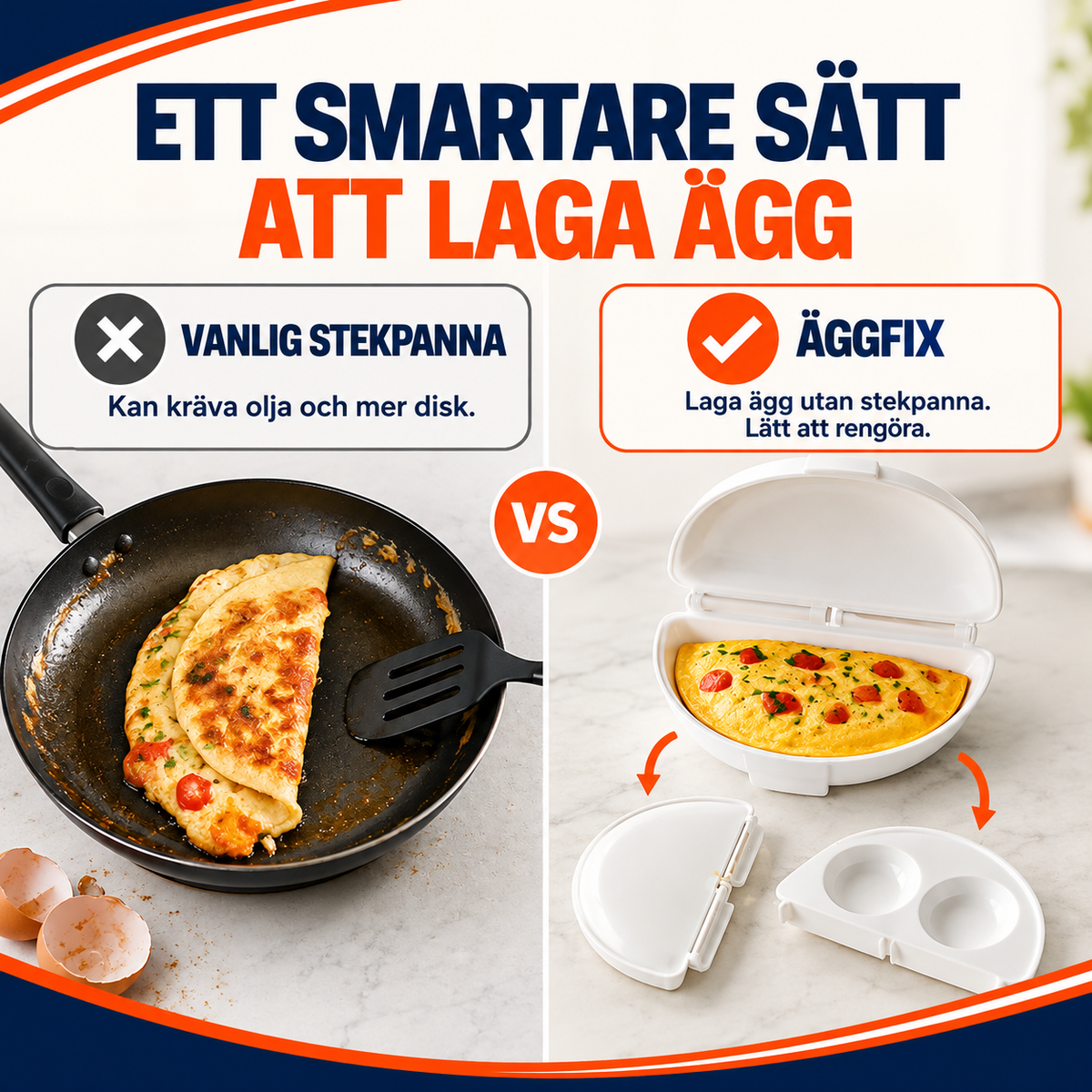 Omelett- och äggkokare för mikrovågsugn | ÄggFix