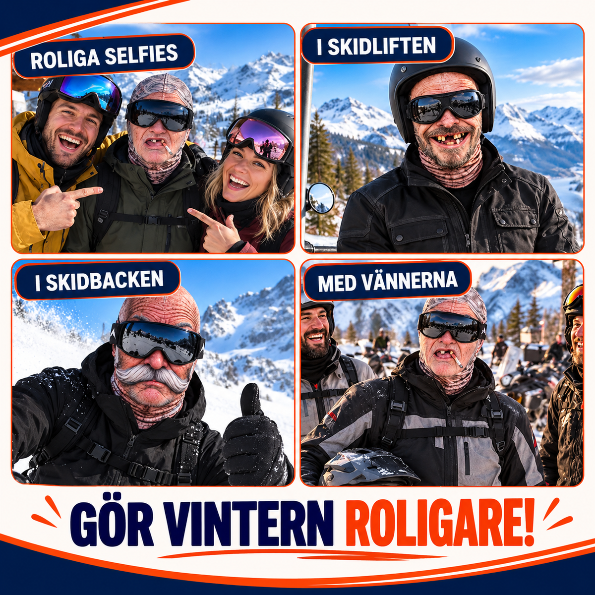 Skidmask med roliga ansiktsmotiv | BusMask