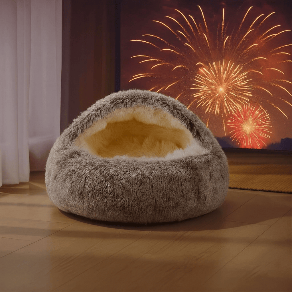 🐾 GosGrotta™ - Lugnande grottbädd för hundar och katter