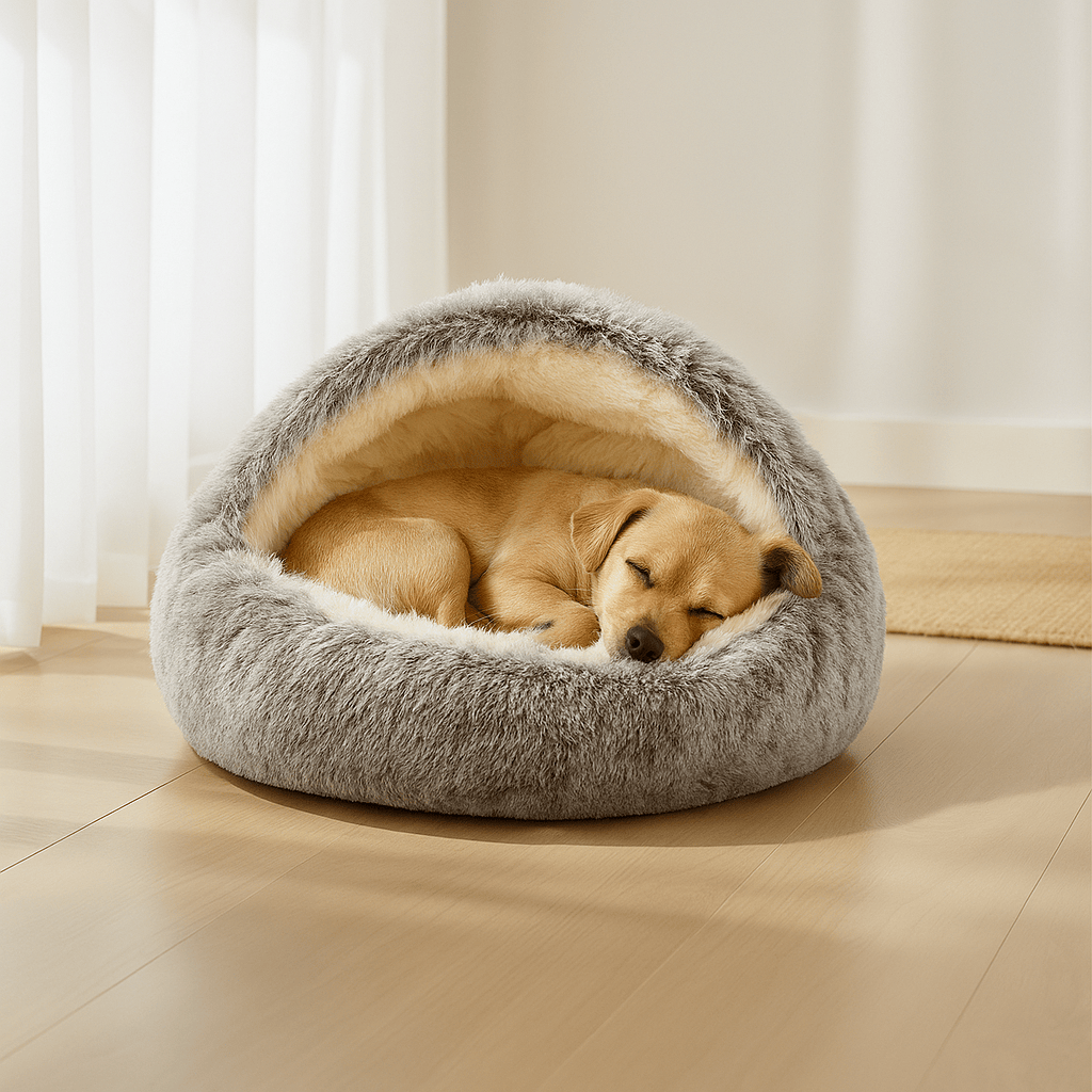 🐾 GosGrotta™ - Lugnande grottbädd för hundar och katter