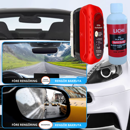 GlasCoat Pro | Beläggningslösning mot oljefilm på bilglas + borste