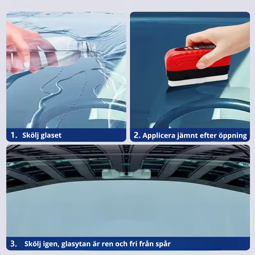 GlasCoat Pro | Beläggningslösning mot oljefilm på bilglas + borste