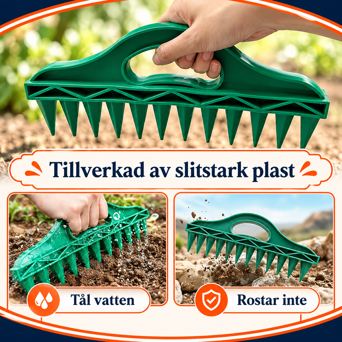 Såverktyg med 12 piggar för frösådd | FröFlex