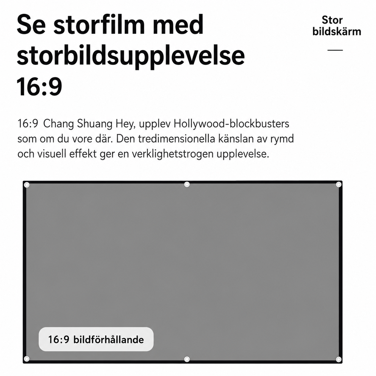 ALR-projektorduk 120 tum | Skarp bild även i dagsljus
