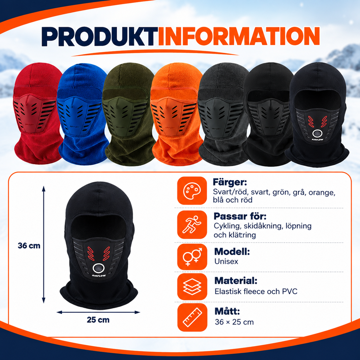 Värmande balaklava med ventilationspanel | AeroShield