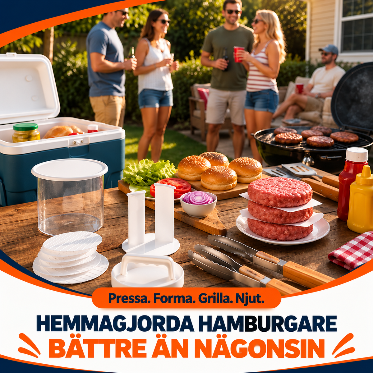 Hamburgerpress med 5 nivåer | BiffPress
