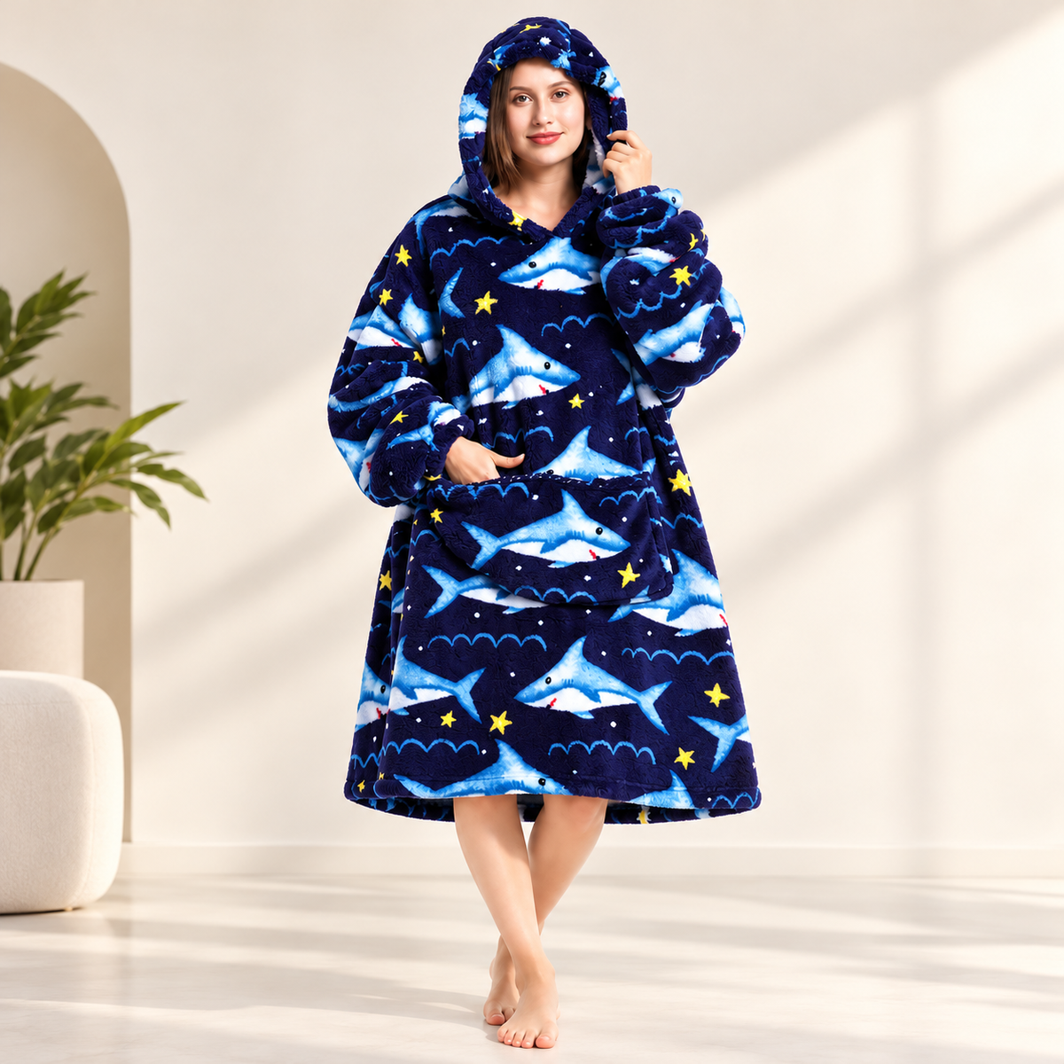Oversized hoodie-filt med huva | CozyHood