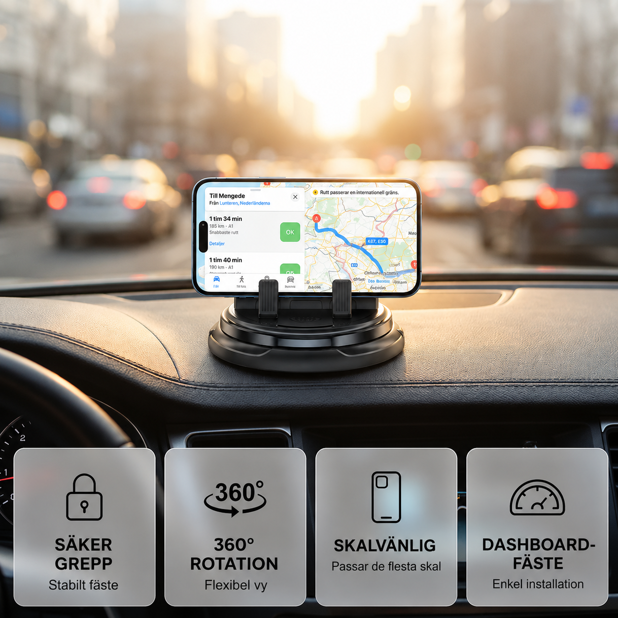360° Mobilhållare för Bil | DashGrip