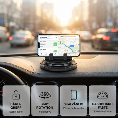 360° Mobilhållare för Bil | DashGrip