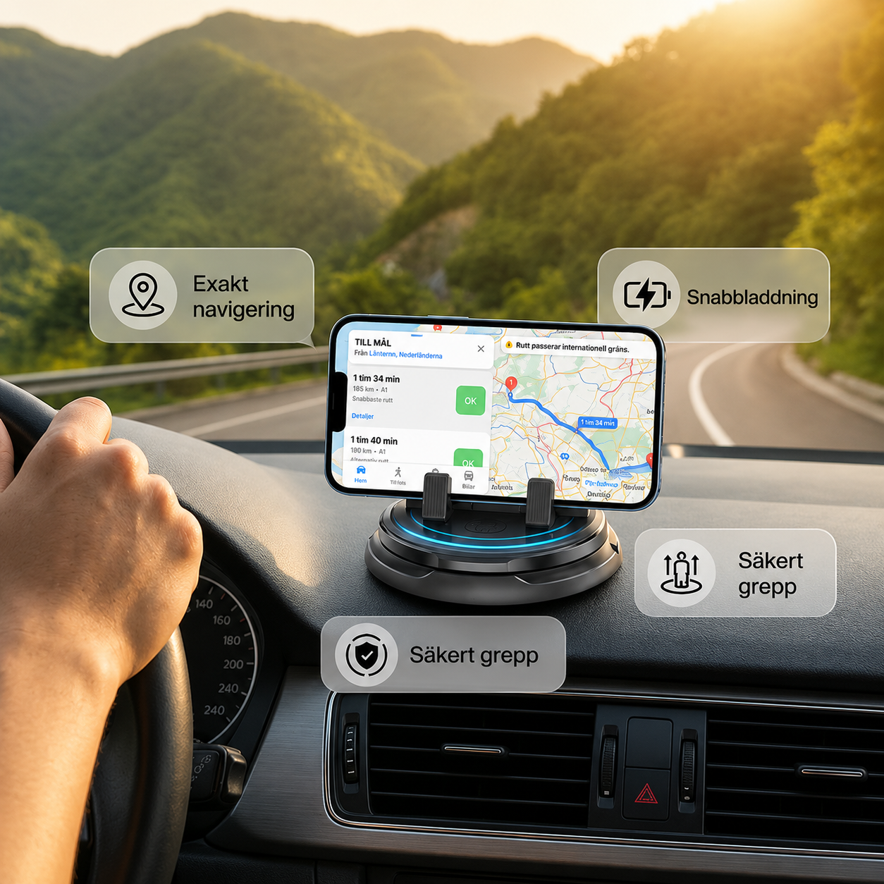 360° Mobilhållare för Bil | DashGrip
