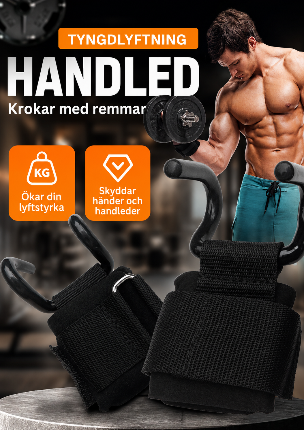 Handledsstöd med Lyftkrokar | GripForge