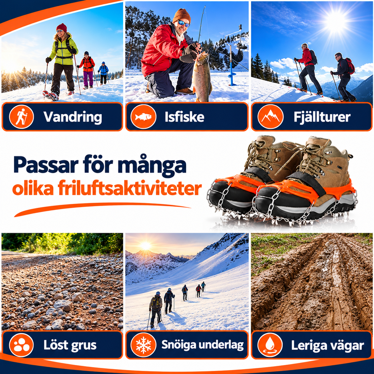 Halkskydd med dubbar i rostfritt stål | IceGrip