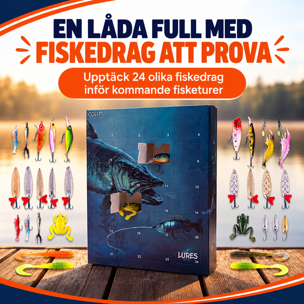 Julkalender med 24 fiskedrag | JulFiske