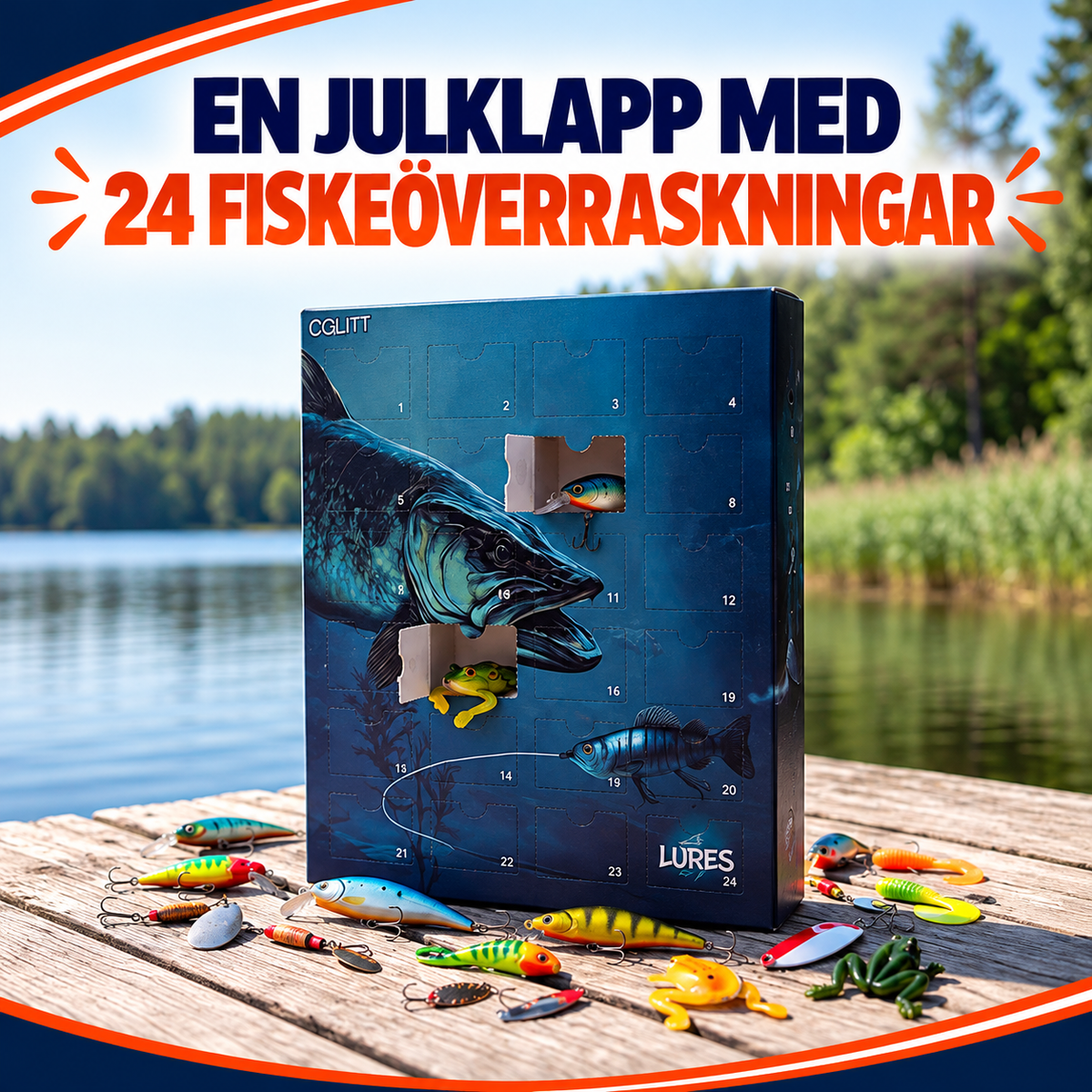 Julkalender med 24 fiskedrag | JulFiske
