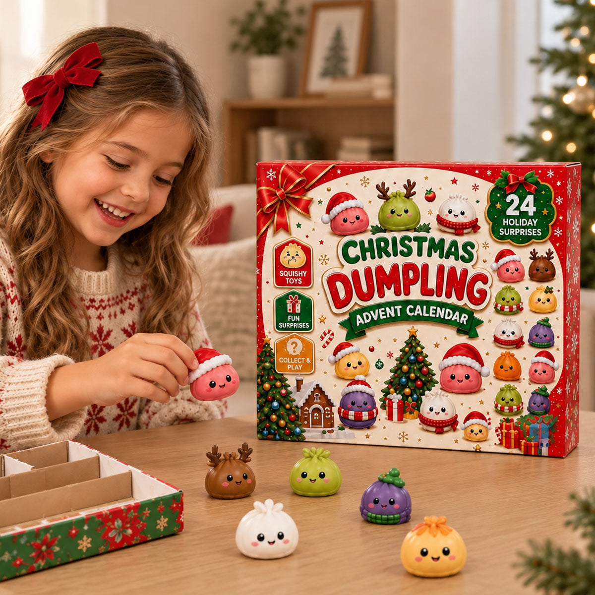Julkalender med 24 klämleksaker | JulSquish