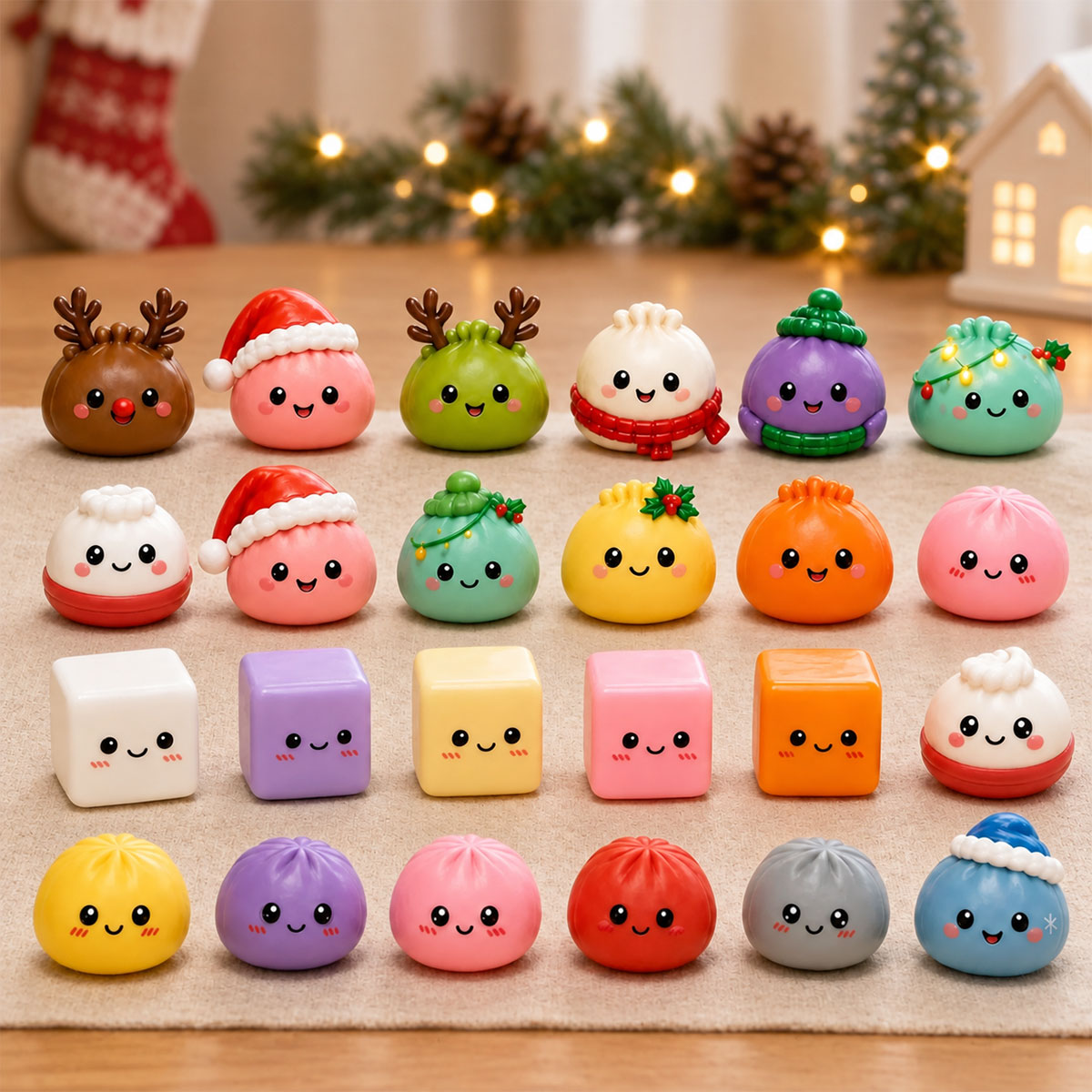 Julkalender med 24 klämleksaker | JulSquish