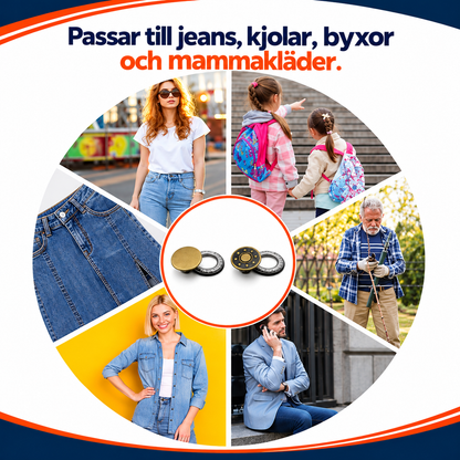 Elastiska knappförlängare för byxor | KnappFlex