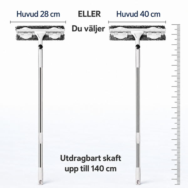 2-i-1 teleskopisk fönsterputsare | Lumora