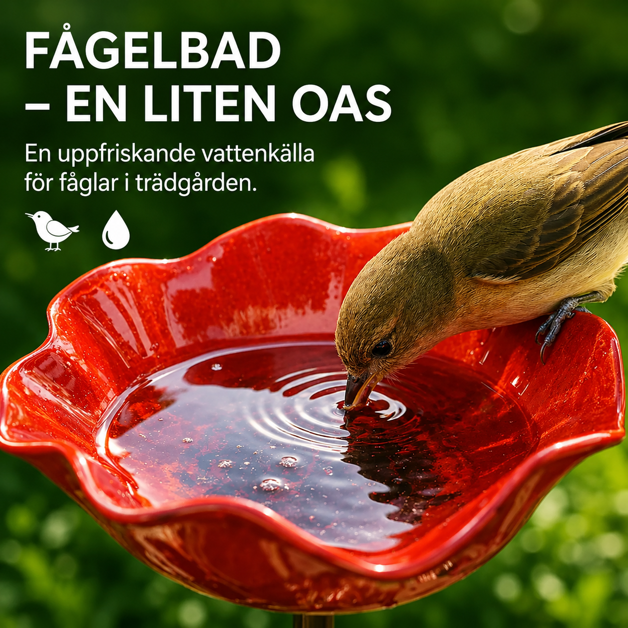 Metallvallmo för trädgård | Dekorativ fågelbadspinne