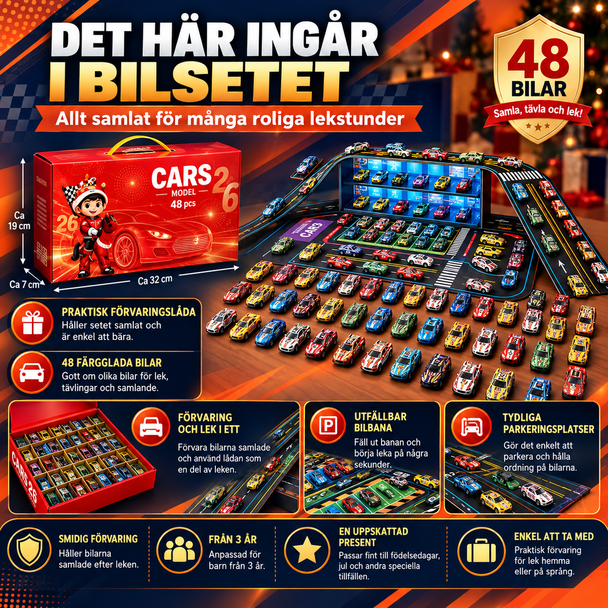 Racerbilsset med 48 pull-back-bilar | RaceMax