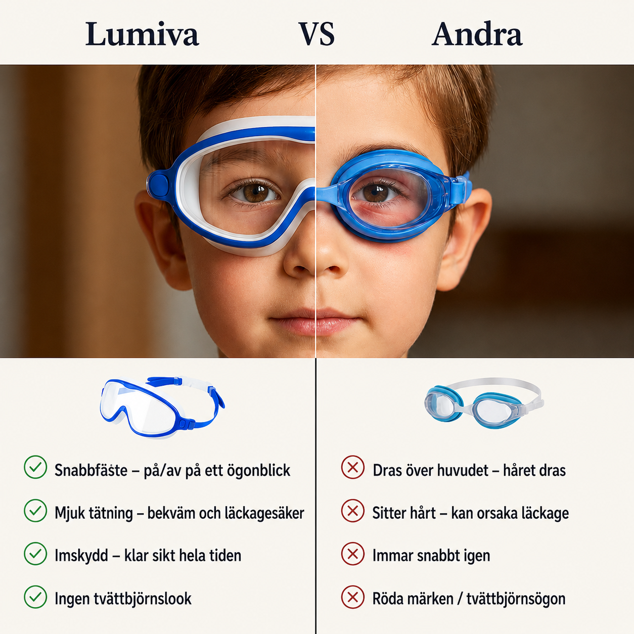 Simglasögon i silikon | Imfria & Läckagefria