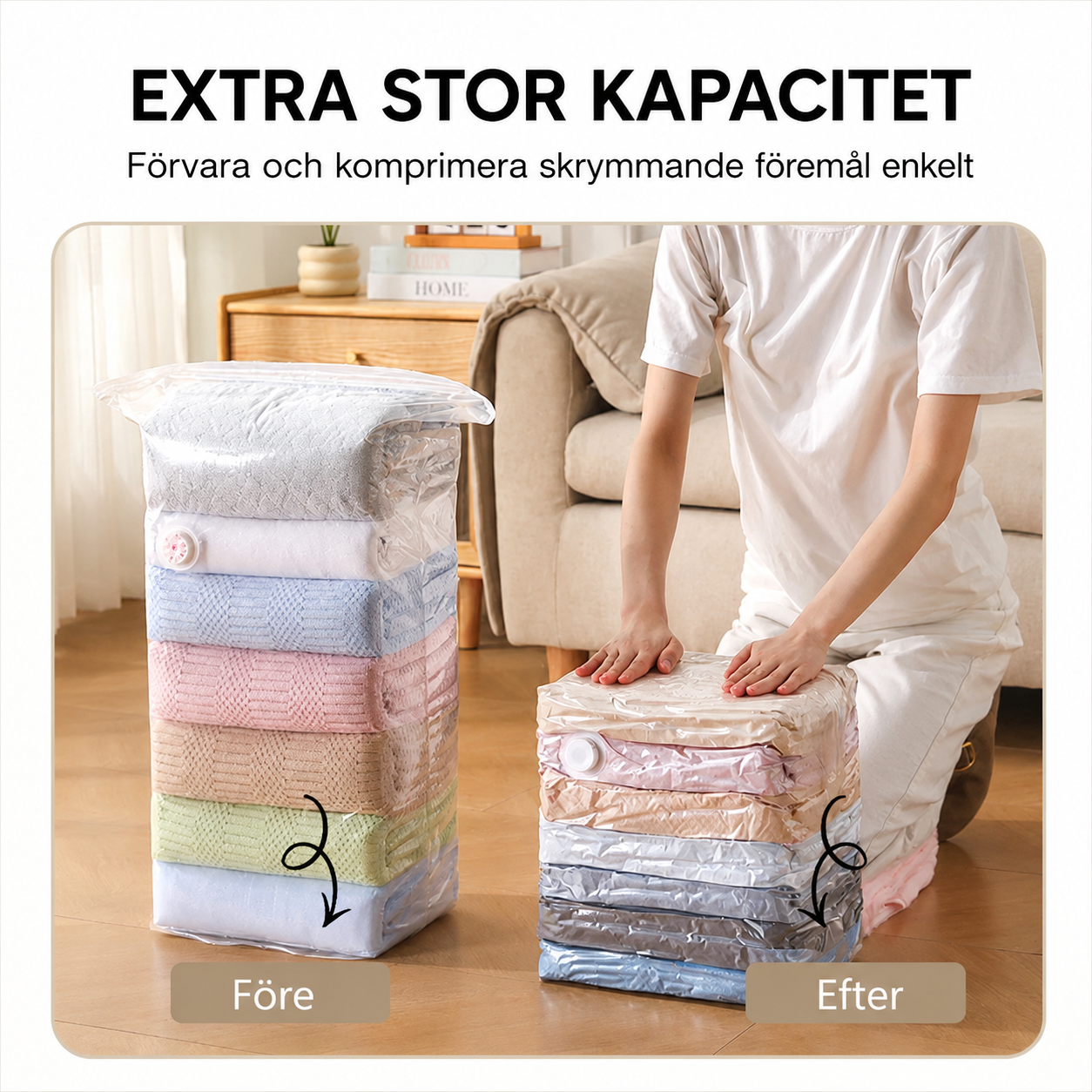 Vakuumpåsar för Kläder utan Pump | SpaceBag