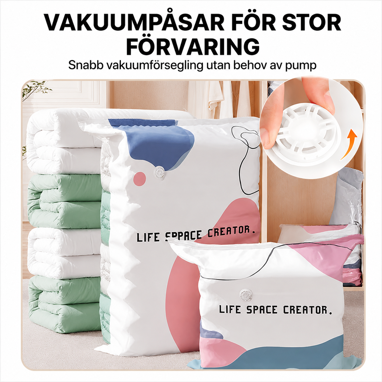 Vakuumpåsar för Kläder utan Pump | SpaceBag