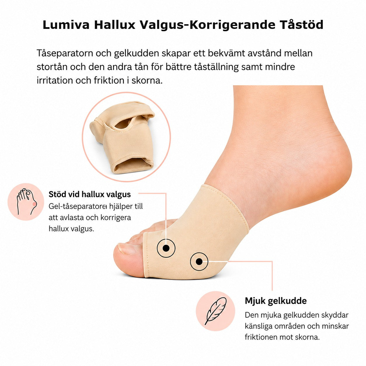 Hallux Valgus-Korrigerande Tåstöd | ToeFlex