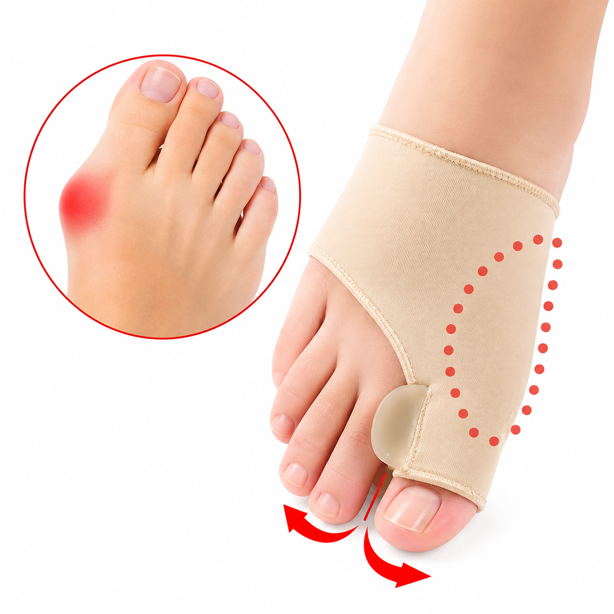 Hallux Valgus-Korrigerande Tåstöd | ToeFlex