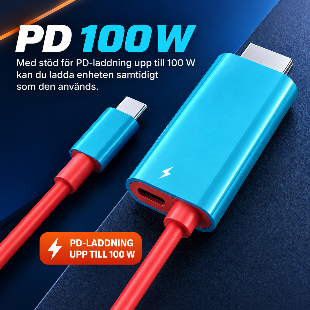 2 m USB-C till HDMI-kabel för Switch | ViewPro
