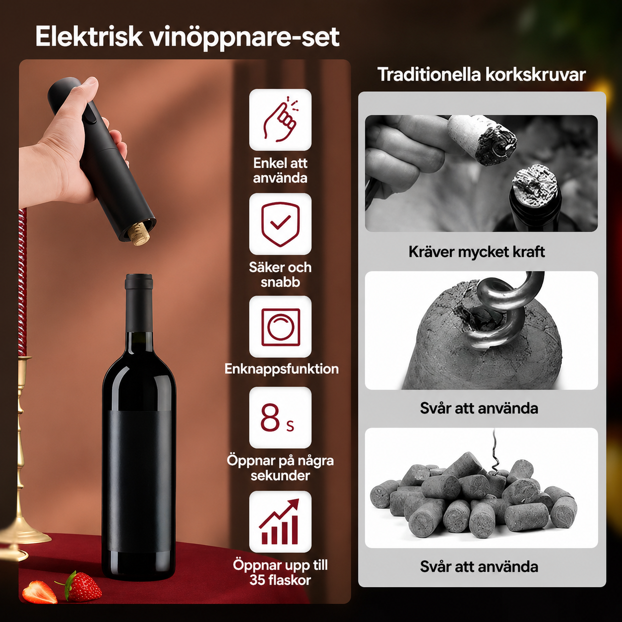 Elektrisk Vinöppnare 5-i-1 | VinoMax