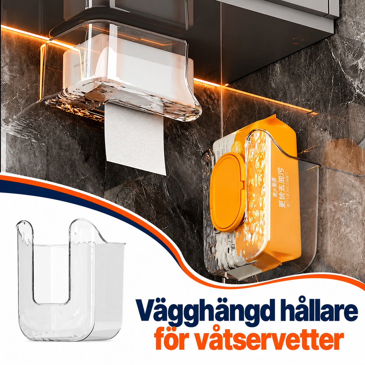 Vägghängd hållare för våtservetter | WipeLiva