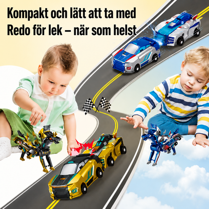 Magnetisk dinosaurieleksak 2-i-1 | Transformera till bil