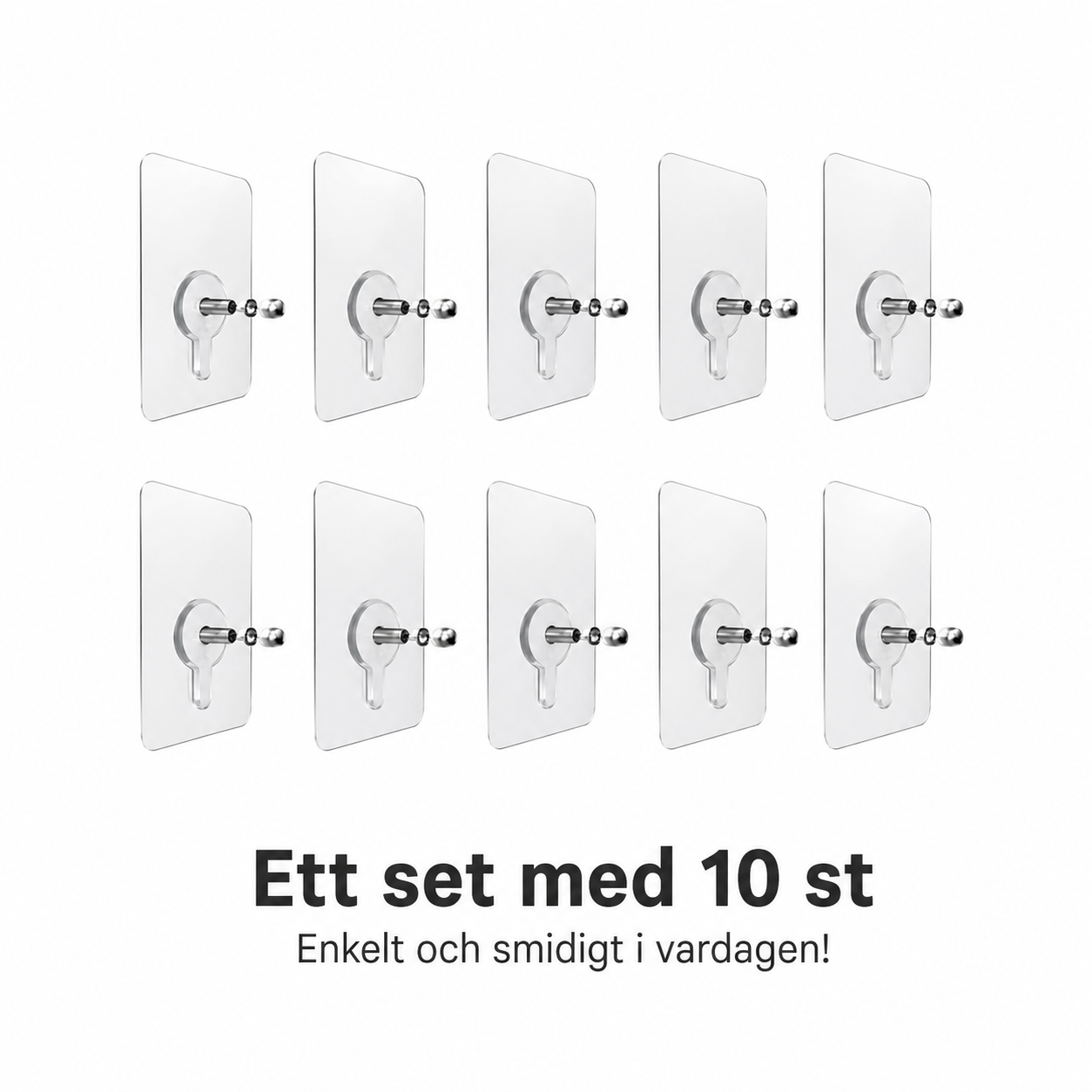 Transparenta självhäftande krokar | Utan borrning
