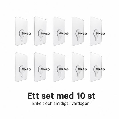 Transparenta självhäftande krokar | Utan borrning