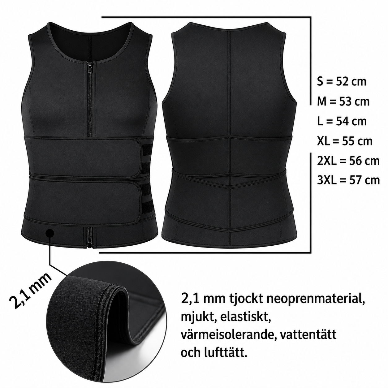 Neopren midjeträningsbälte | Stöd för midjan med formning & värmeeffekt