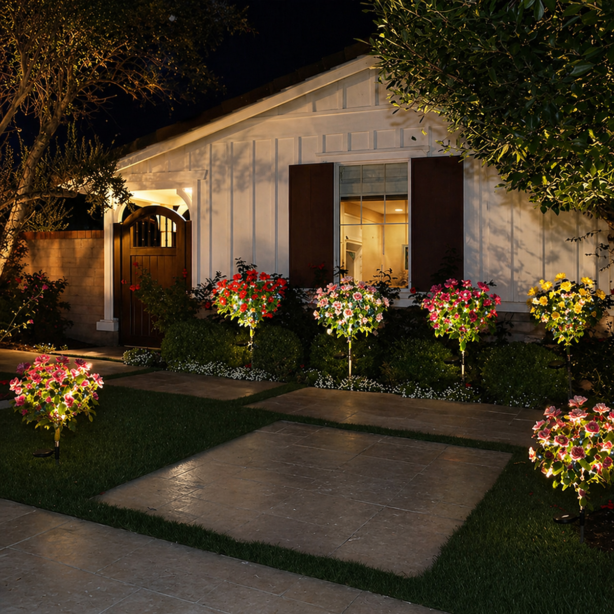 Solcellsdriven blomlampa | Automatisk LED-belysning utomhus
