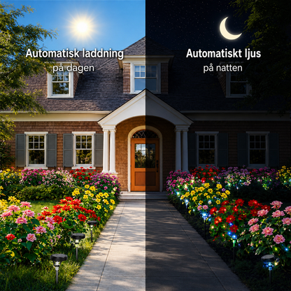 Solcellsdriven blomlampa | Automatisk LED-belysning utomhus