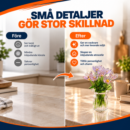 Dekorativa miniblommor i glas – 7-pack | GlasBlom