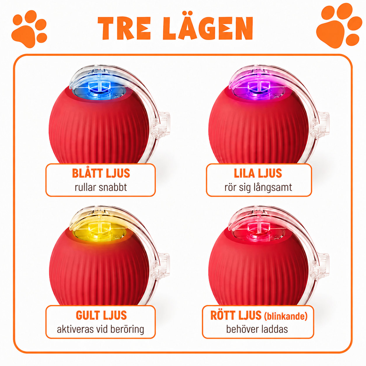 Interaktiv leksaksboll för husdjur | Rörelseaktiverad lek för katt & hund
