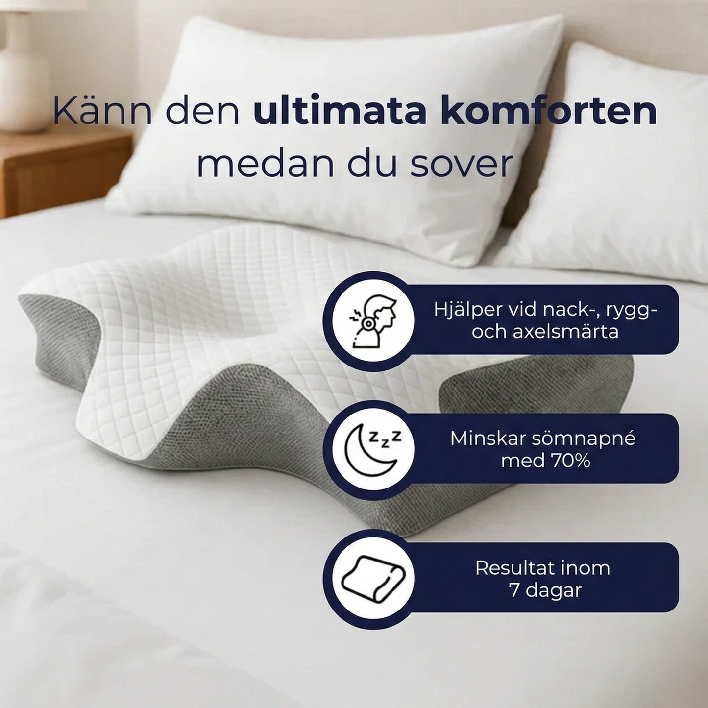 LugnSömn Kudde | Ergonomisk kudde för djupare sömn och nackstöd